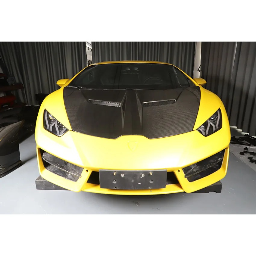 Car Parts V Style Dry Carbon Fiber Bonnet Hood Engine Cover For Lambo Huracan Lp580 Lp610 Body Kit